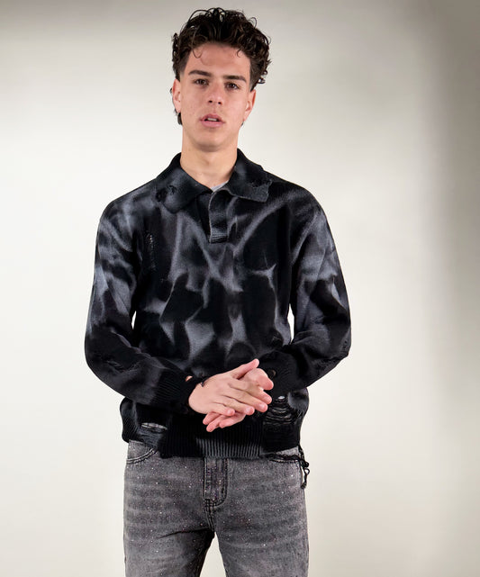 MAGLIONCINO MARBLE-NERO