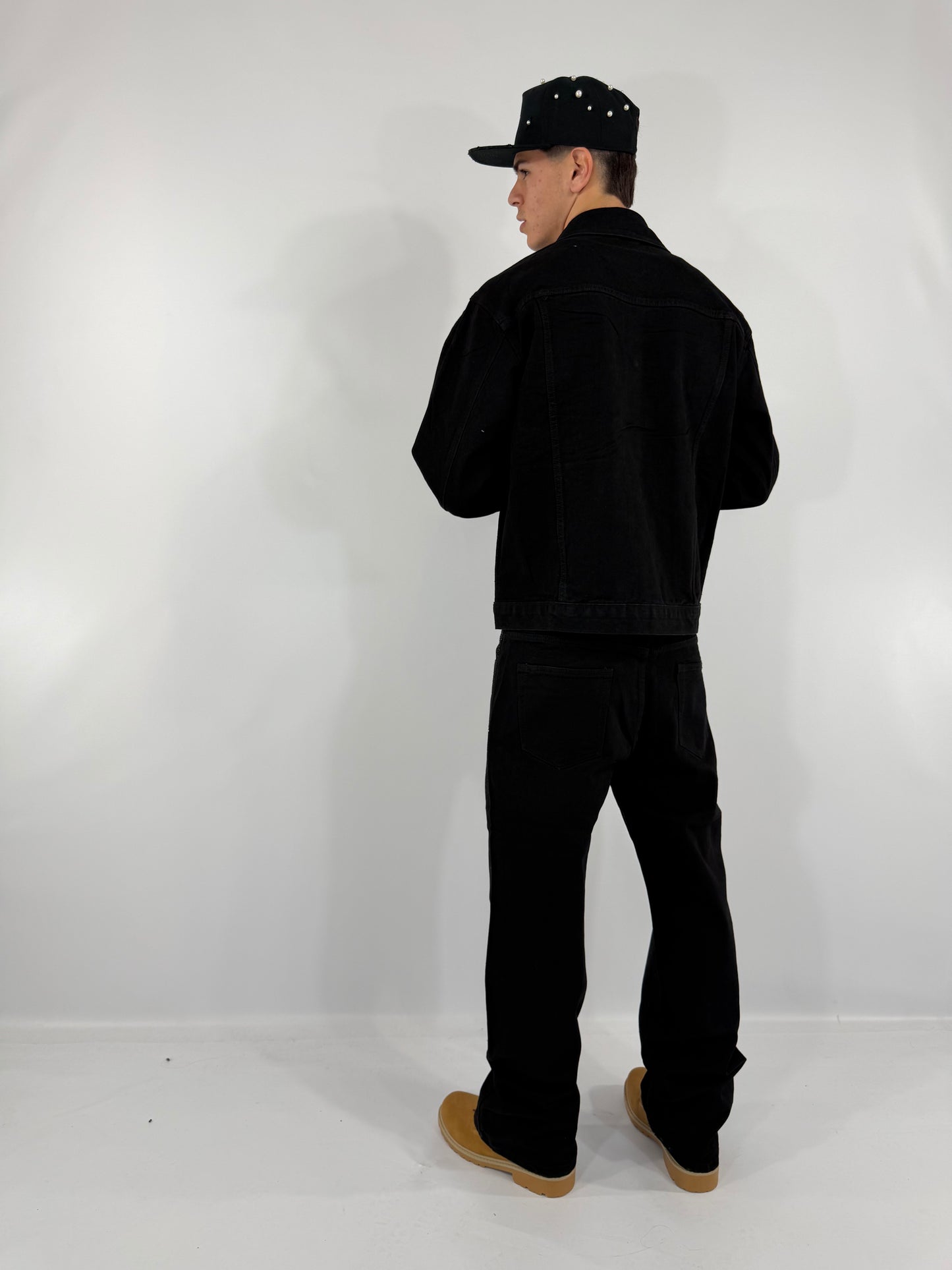 COORDINATO JEANS NERO GLITTER