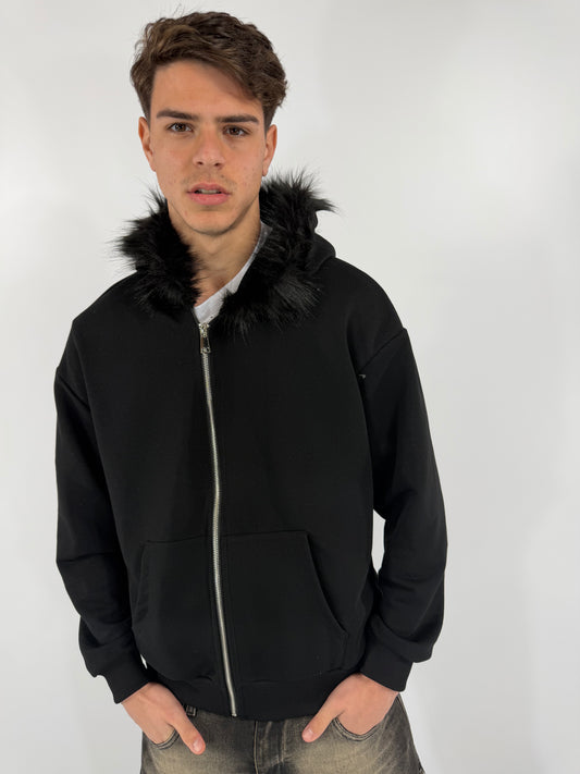 FELPA ZIP PELLICCIA