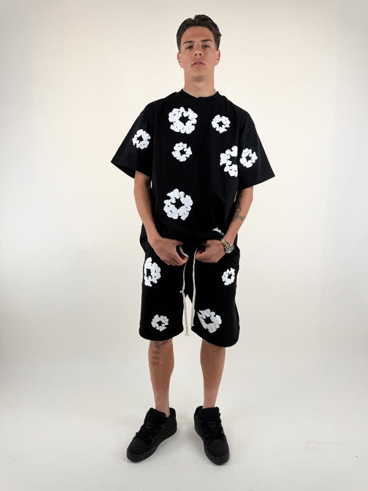 COORDINATO FIORI - NERO