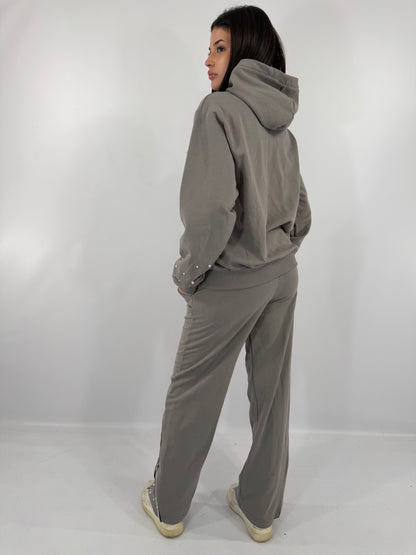 COORDINATO TUTA ZIP PERLE - GRIGIO