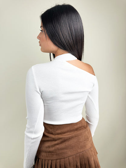 MAGLIA MONOSPALLA-BIANCA