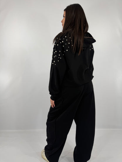 COORDINATO TUTA PERLE - NERO