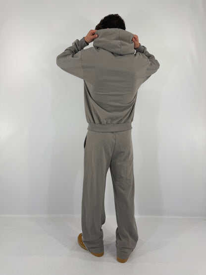 COORDINATO TUTA ZIP PERLE - GRIGIO