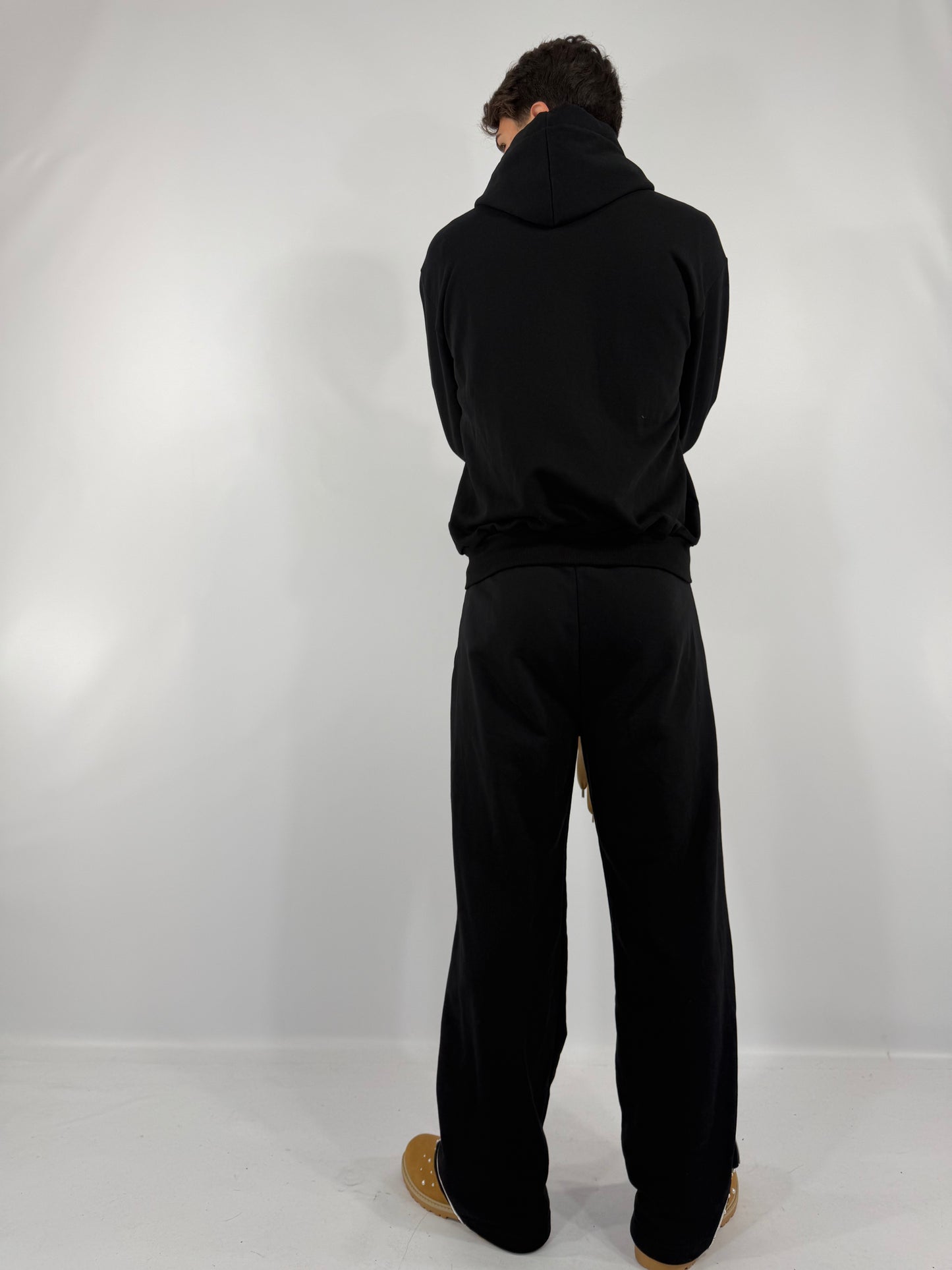 COORDINATO TUTA ZIP PERLE - NERO