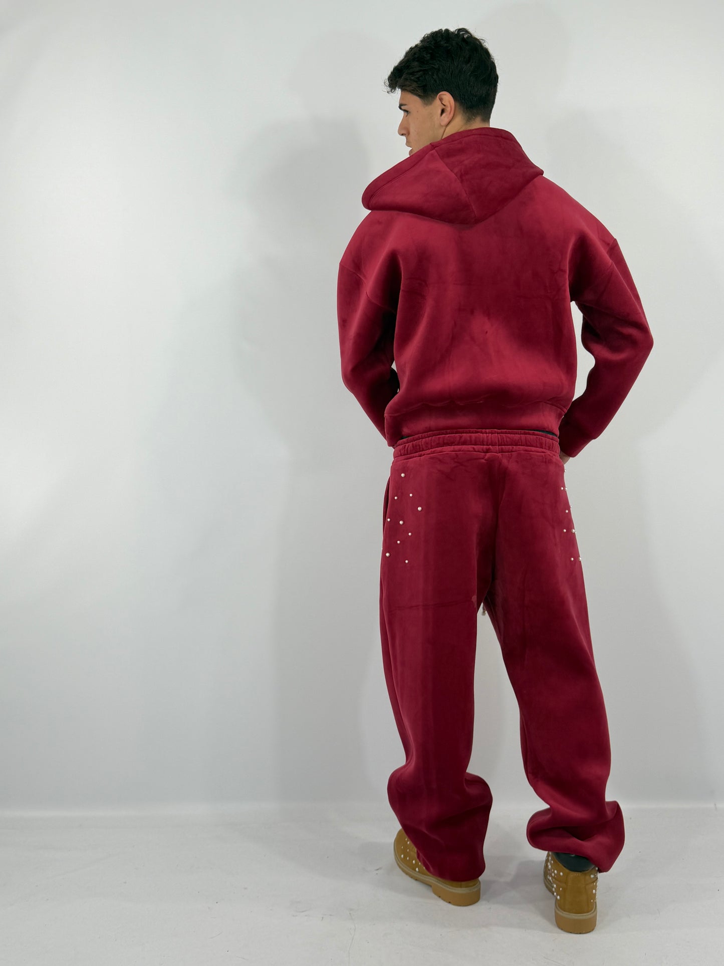 COORDINATO TUTA VELLUTO PERLE