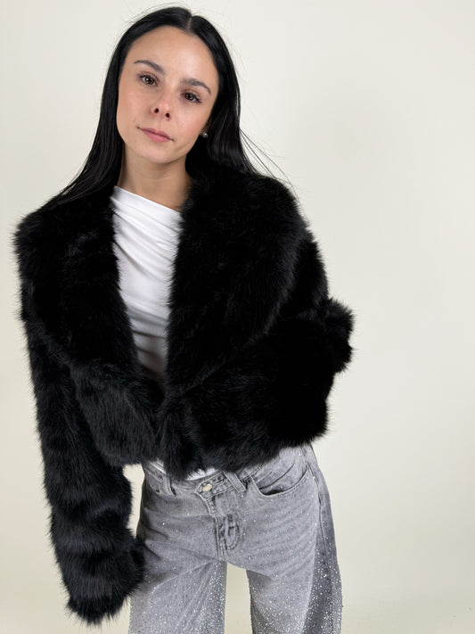 PELLICCIA CROP-NERO