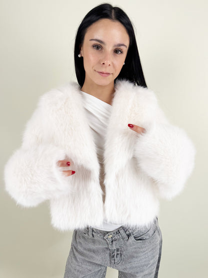 PELLICCIA CROP-BIANCO