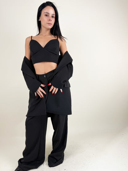COORDINATO OVERSIZE 3 PEZZI - NERO