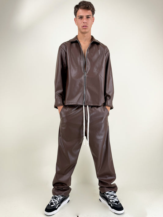 COORDINATO ECOPELLE-MARRONE