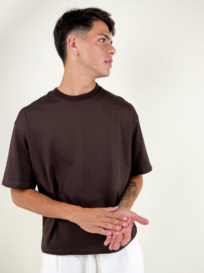 T-SHIRT CROP - MARRONE