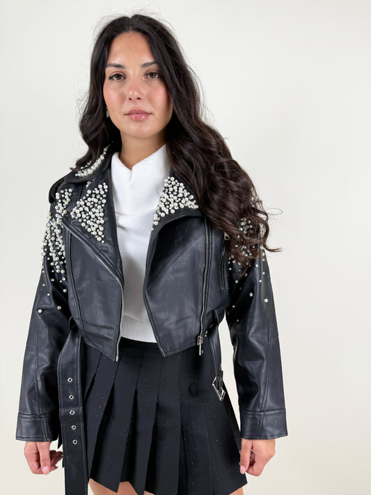 BIKER ECOPELLE PERLE