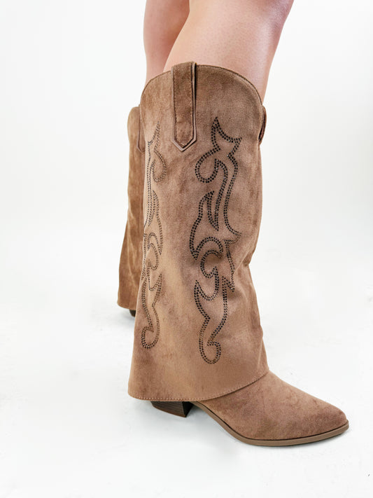 STIVALI TEXANI SUEDE