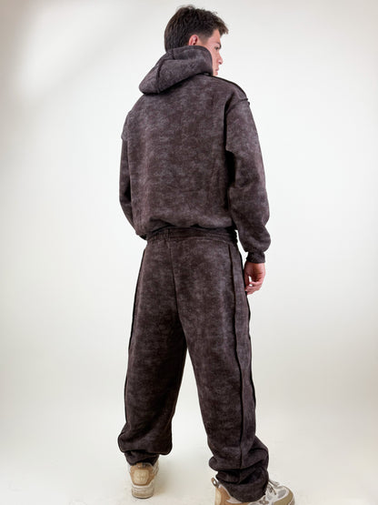 COORDINATO TUTA MARMORIZZATO-MARRONE