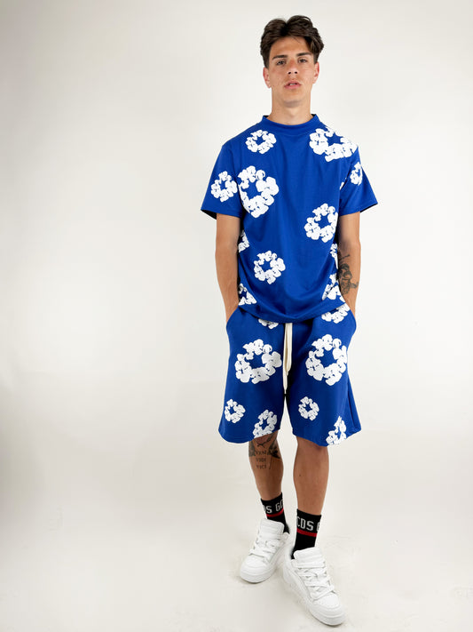 COORDINATO FIORI - BLU ROYAL