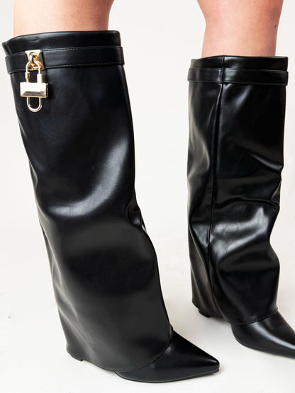 STIVALI ALTI DONNA-NERI