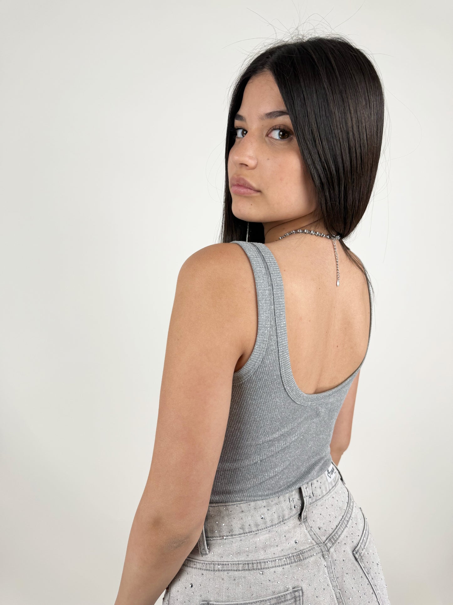 BODY CANOTTIERA COSTINE-GRIGIO