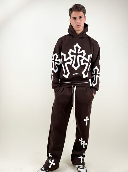 COORDINATO TUTA CROCI-MARRONE