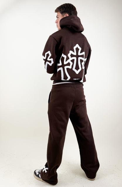 COORDINATO TUTA CROCI-MARRONE