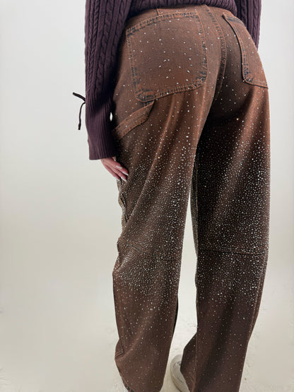 JEANS CARPENTER STRASS-MARRONI