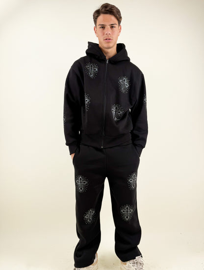 COORDINATO TUTA ZIP CRYSTAL CROSS