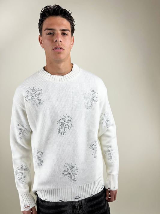 MAGLIONE CROCI-BIANCO