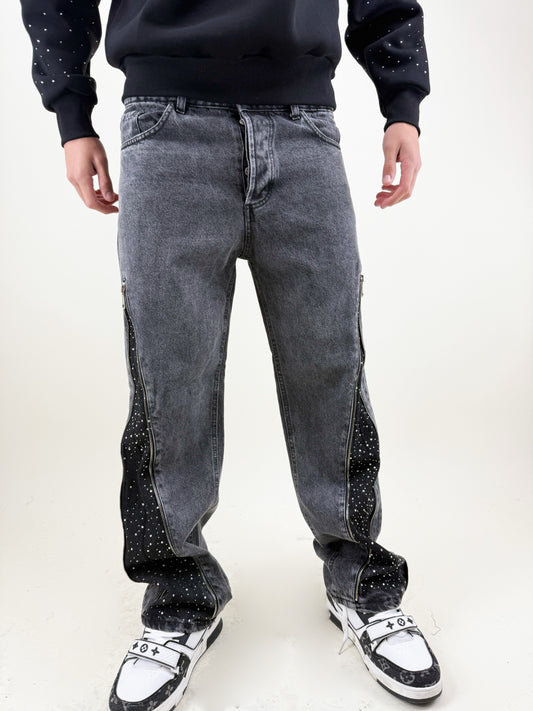 JEANS ZIP GLITTER