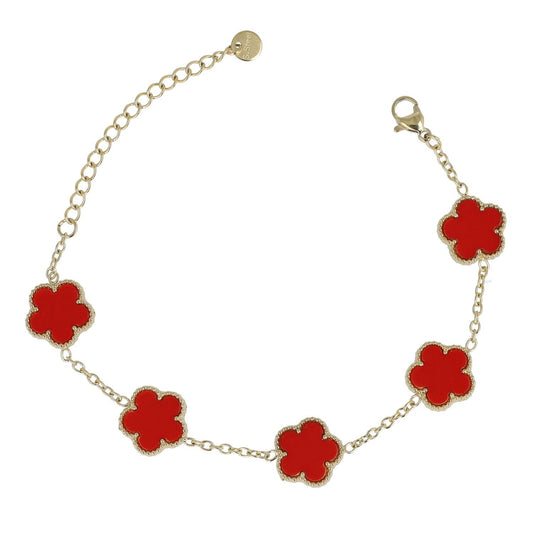 BRACCIALE GOLG FIORI - ROSSO